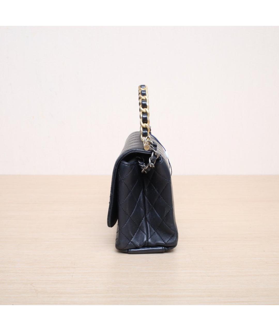 CHANEL Черная сумка с короткими ручками, фото 5