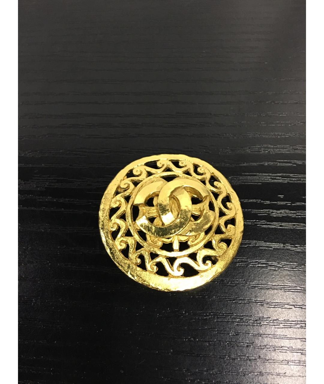 CHANEL Золотая металлическая булавка / брошь, фото 6