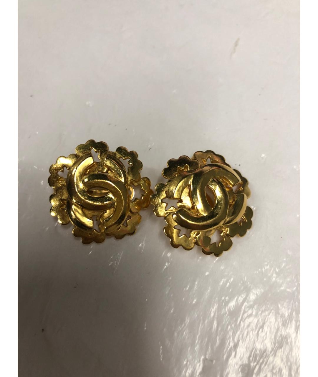 CHANEL Золотые металлические клипсы, фото 7