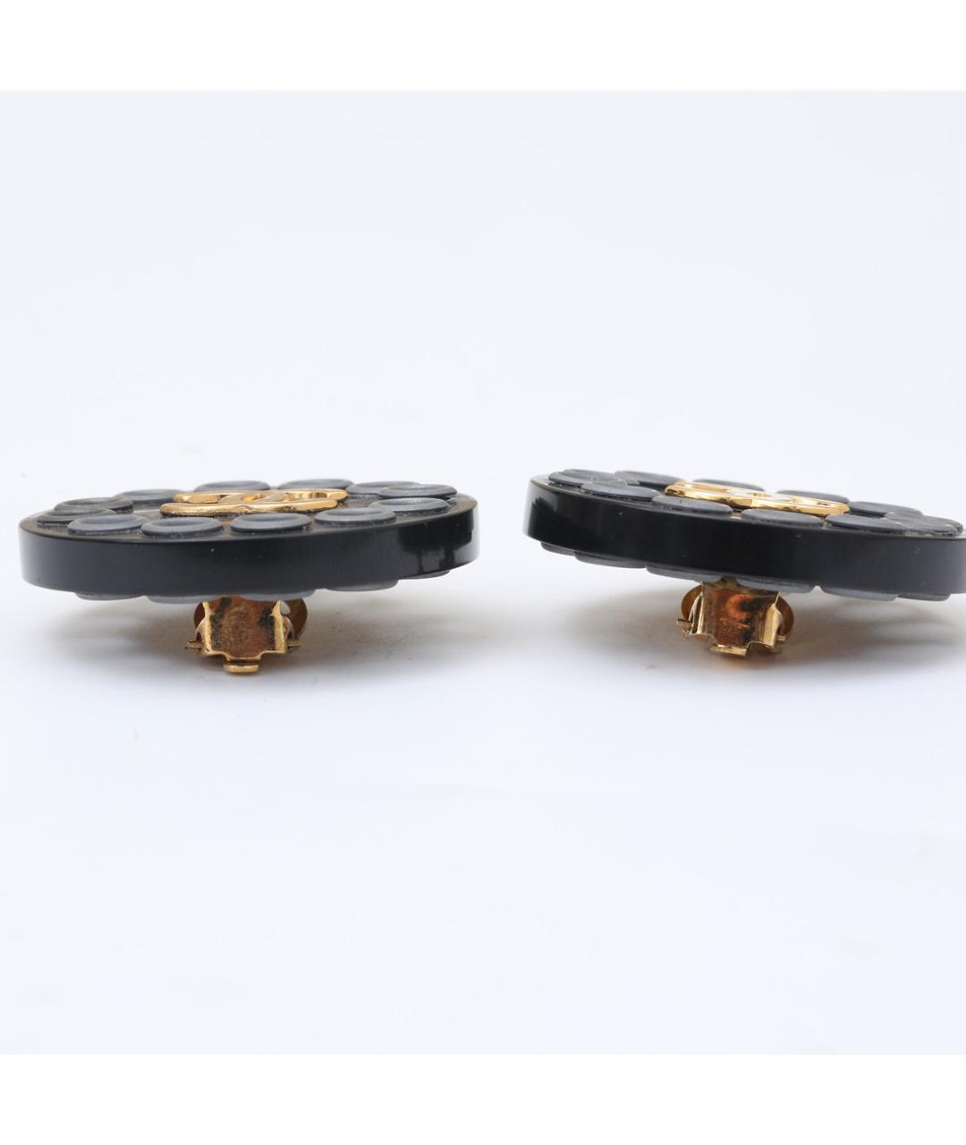 CHANEL Черные металлические клипсы, фото 6