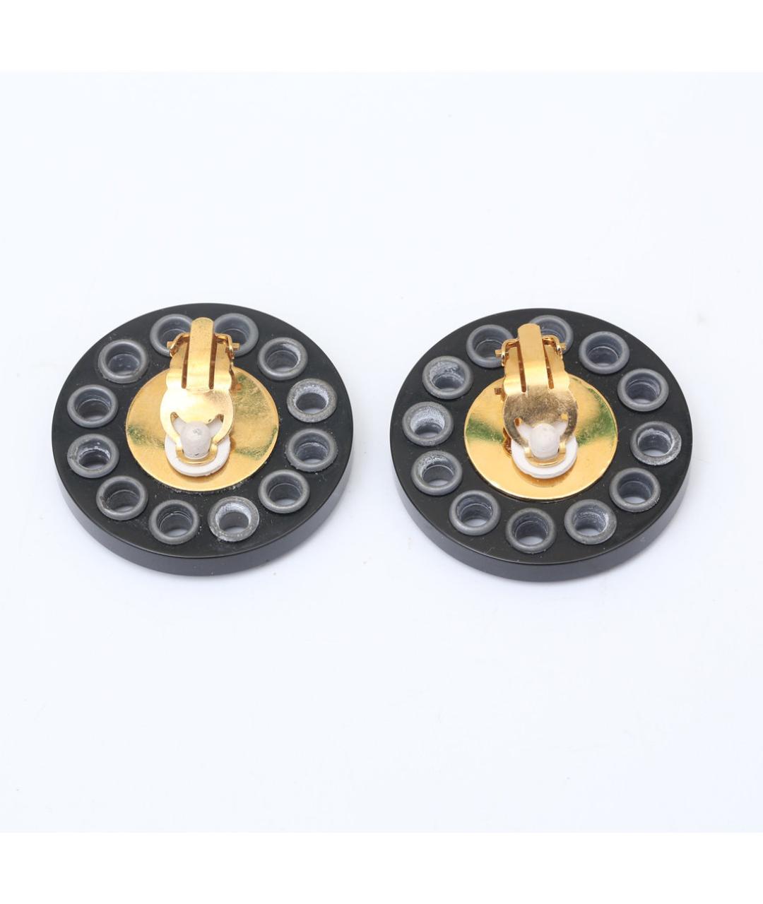 CHANEL Черные металлические клипсы, фото 4