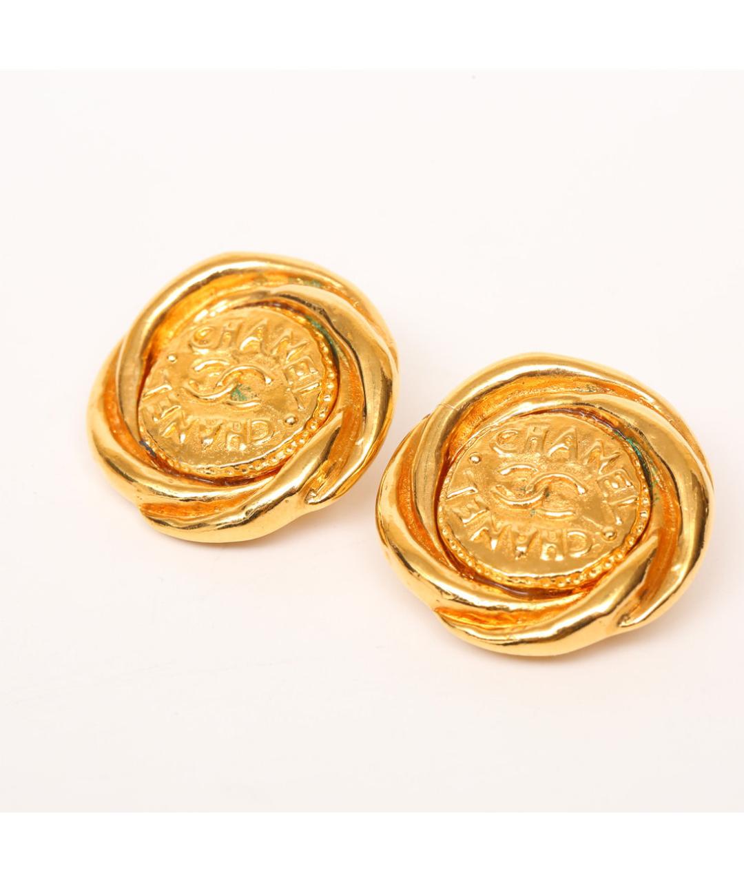 CHANEL Золотые металлические клипсы, фото 3