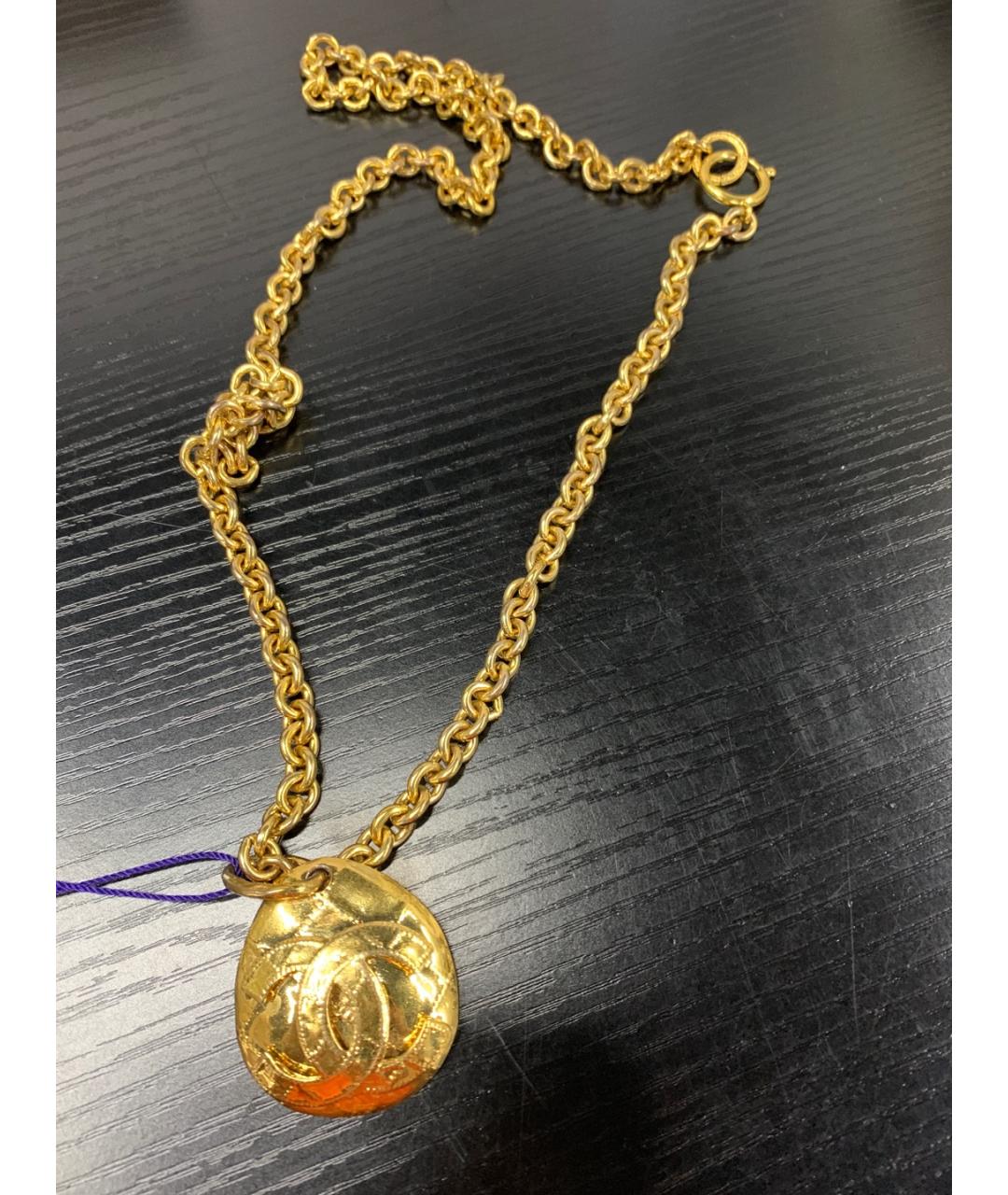 CHANEL Золотое металлическое колье, фото 6