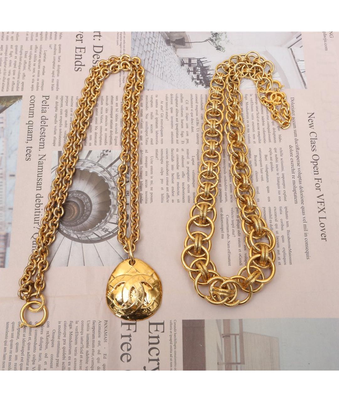 CHANEL Золотое металлическое колье, фото 2