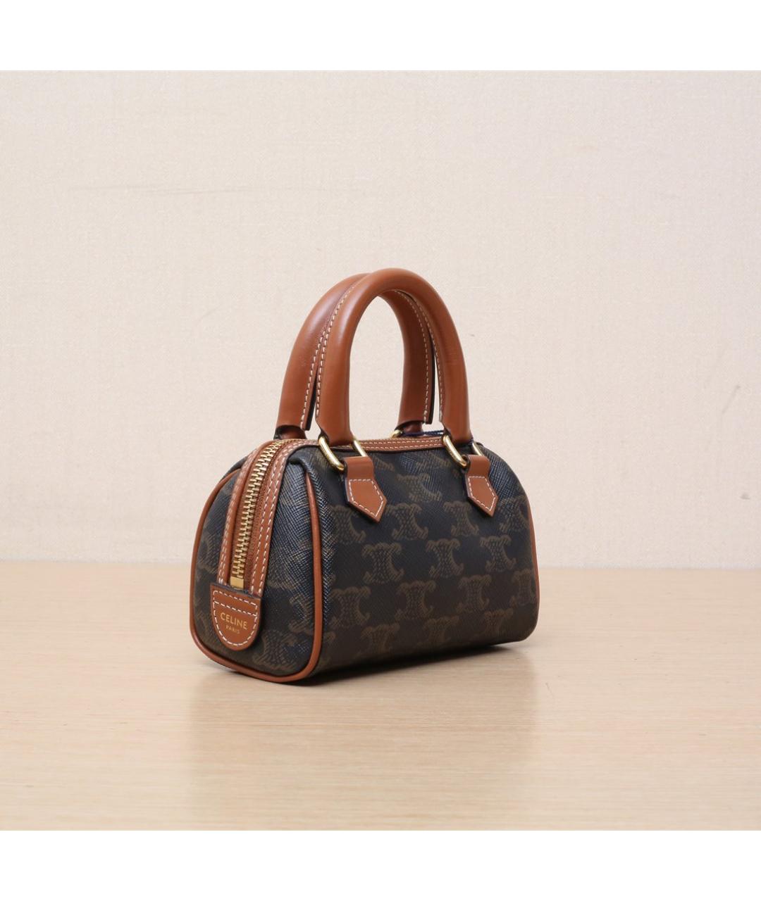 CELINE Коричневая сумка с короткими ручками, фото 6