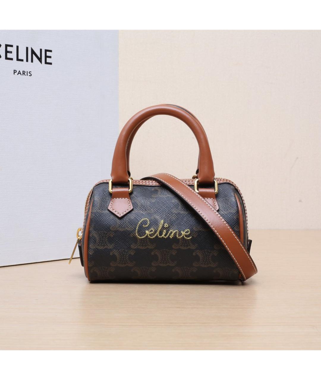 CELINE Коричневая сумка с короткими ручками, фото 2