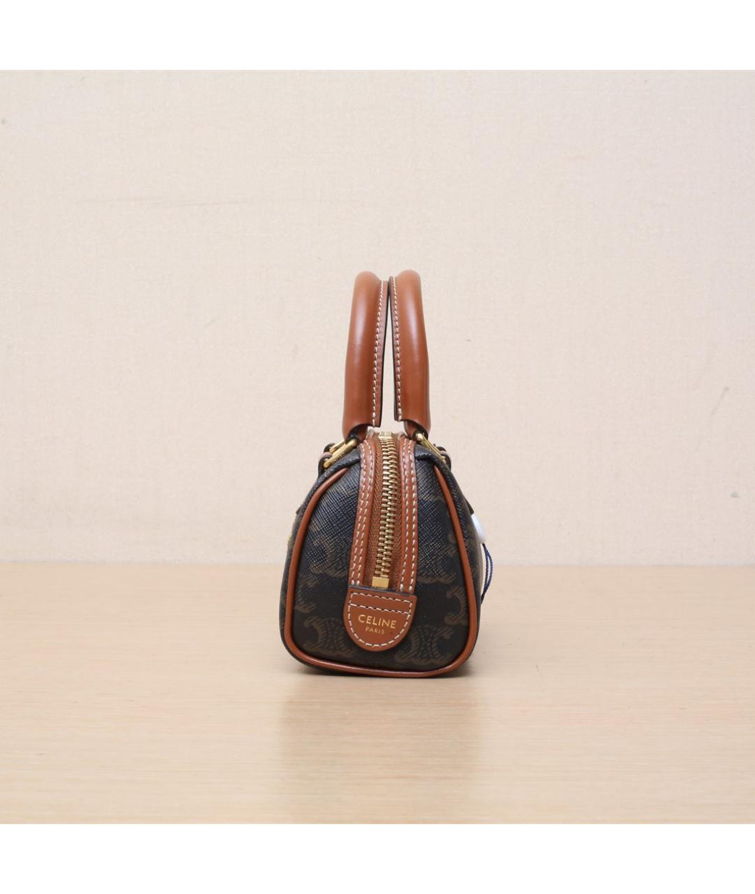 CELINE Коричневая сумка с короткими ручками, фото 5