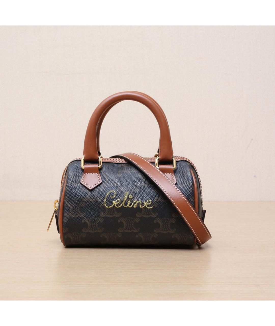 CELINE Коричневая сумка с короткими ручками, фото 3