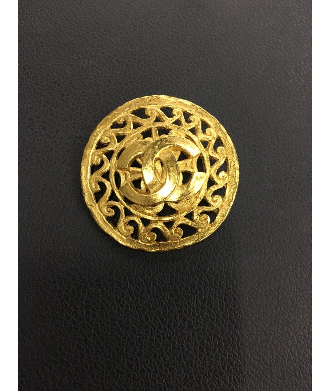 CHANEL Золотая металлическая булавка / брошь, фото 6