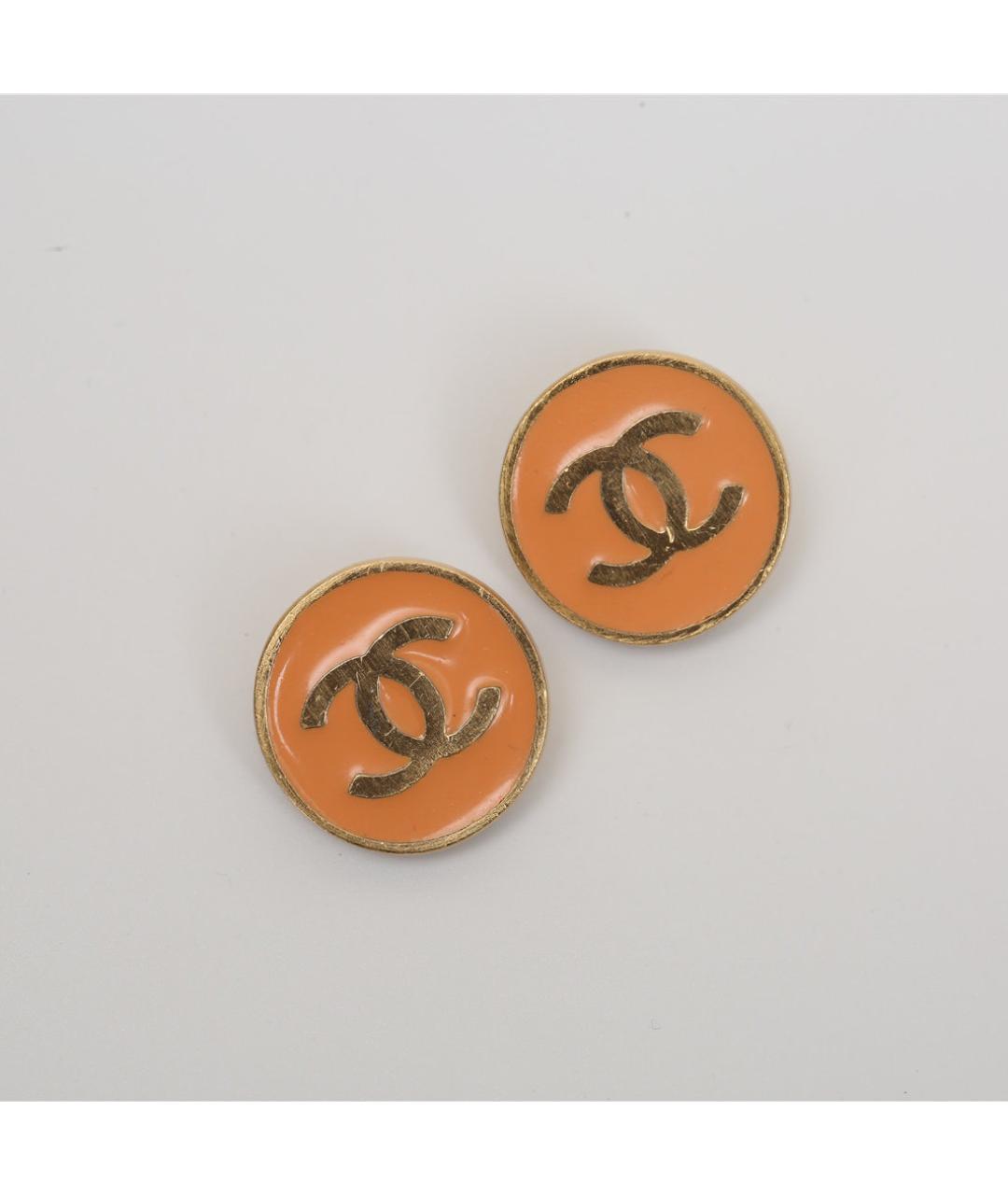 CHANEL Коралловые металлические клипсы, фото 4