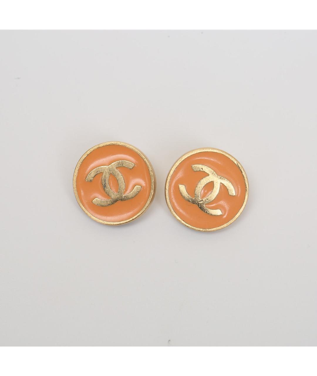 CHANEL Коралловые металлические клипсы, фото 3