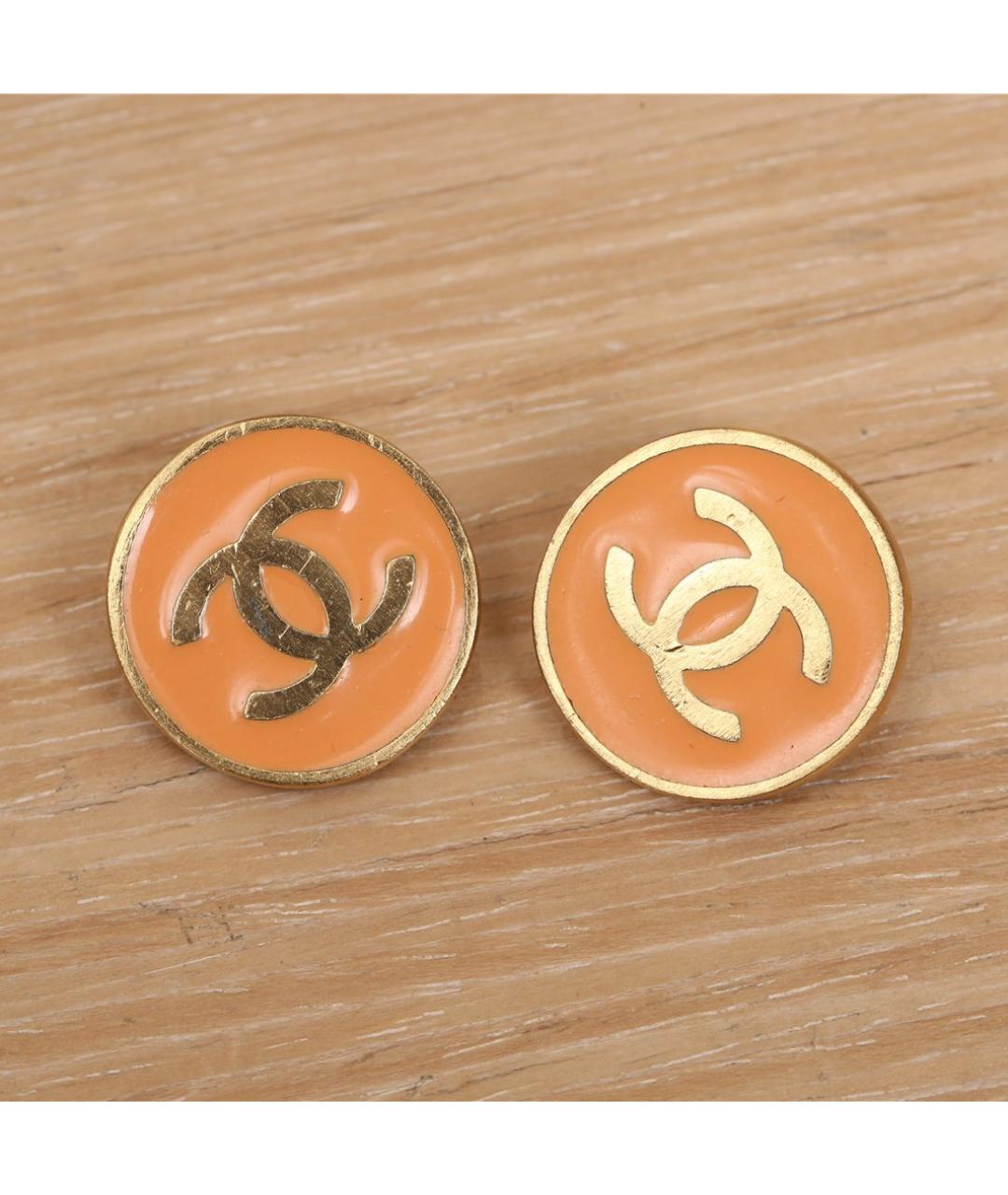 CHANEL Коралловые металлические клипсы, фото 2