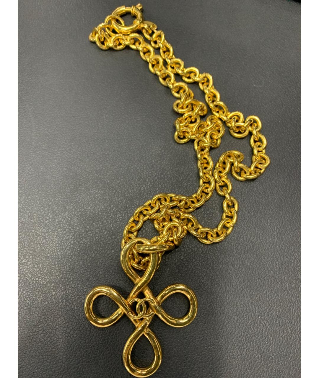 CHANEL Золотое металлическое колье, фото 8
