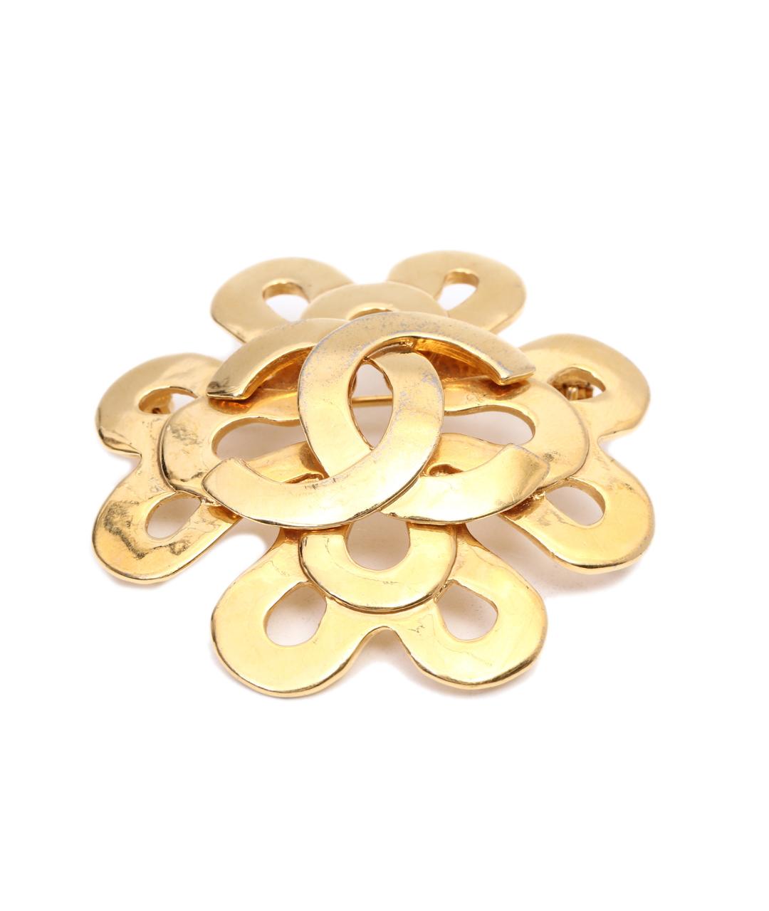 CHANEL Золотая металлическая булавка / брошь, фото 1