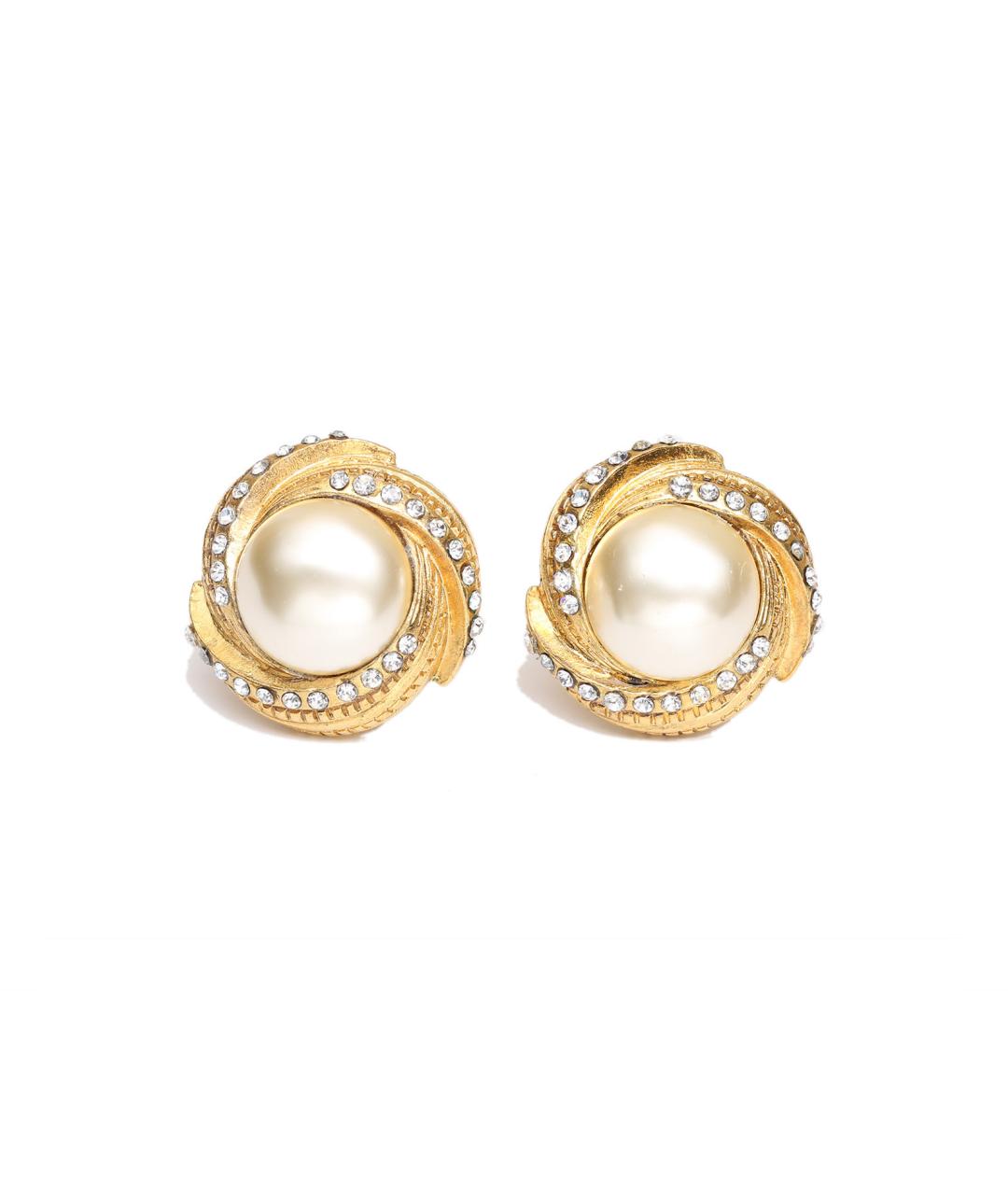 CHANEL Золотые металлические клипсы, фото 1