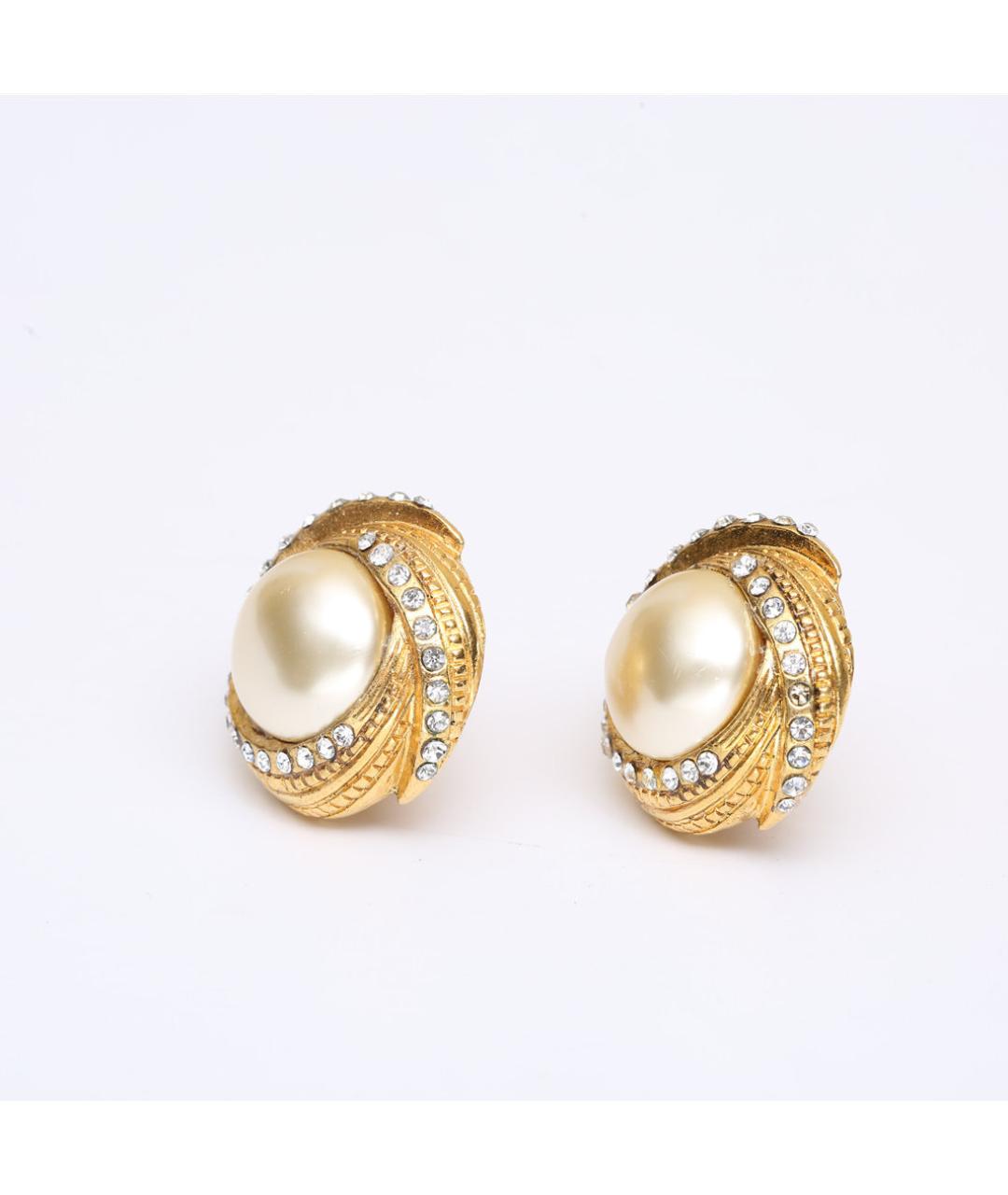 CHANEL Золотые металлические клипсы, фото 3