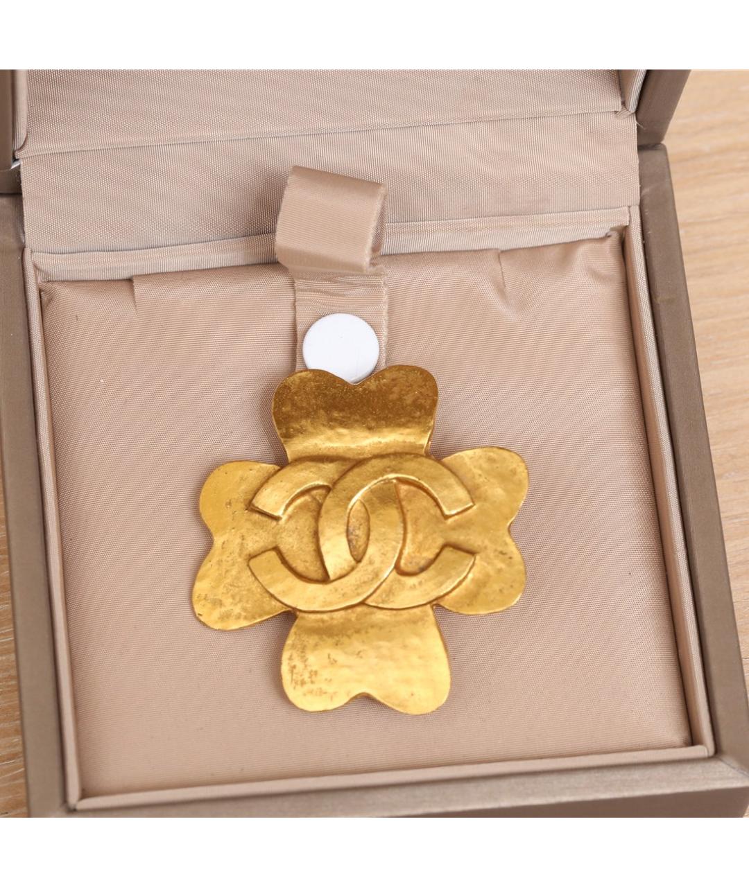 CHANEL Золотая металлическая булавка / брошь, фото 3