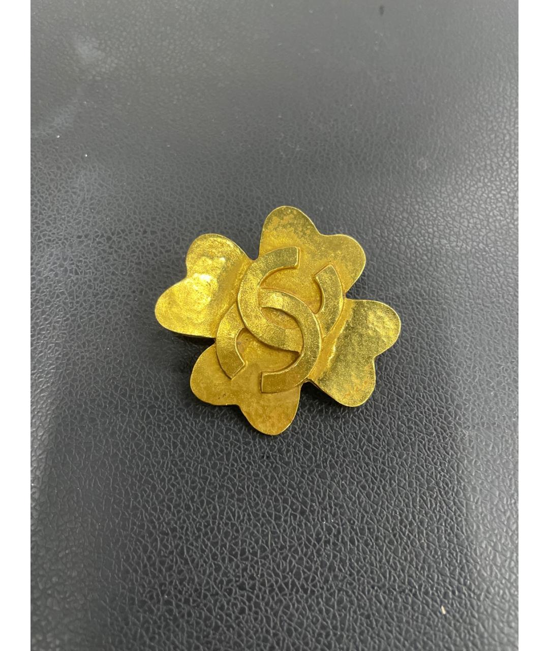 CHANEL Золотая металлическая булавка / брошь, фото 8