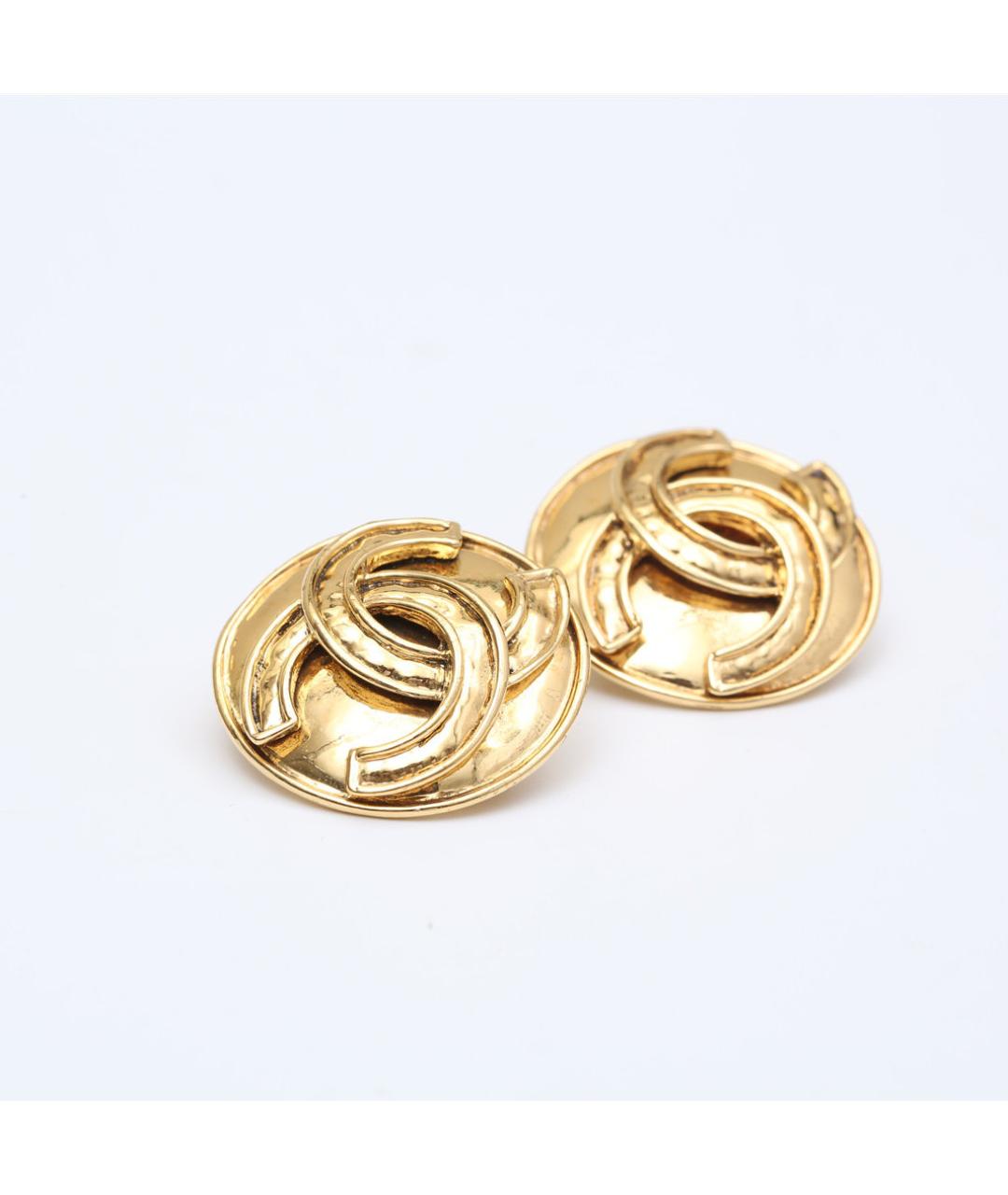 CHANEL Золотые металлические клипсы, фото 3