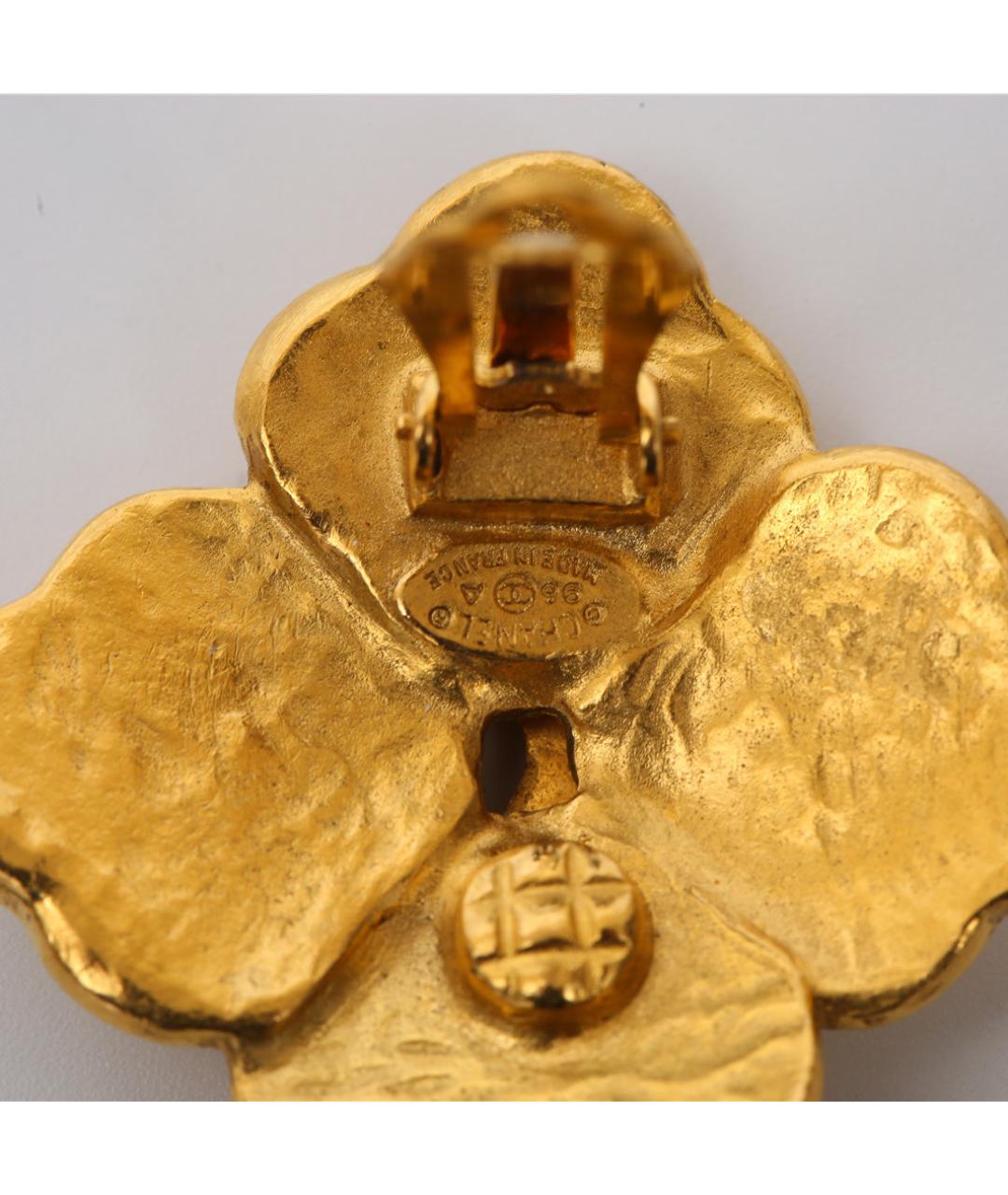 CHANEL Золотые металлические клипсы, фото 6