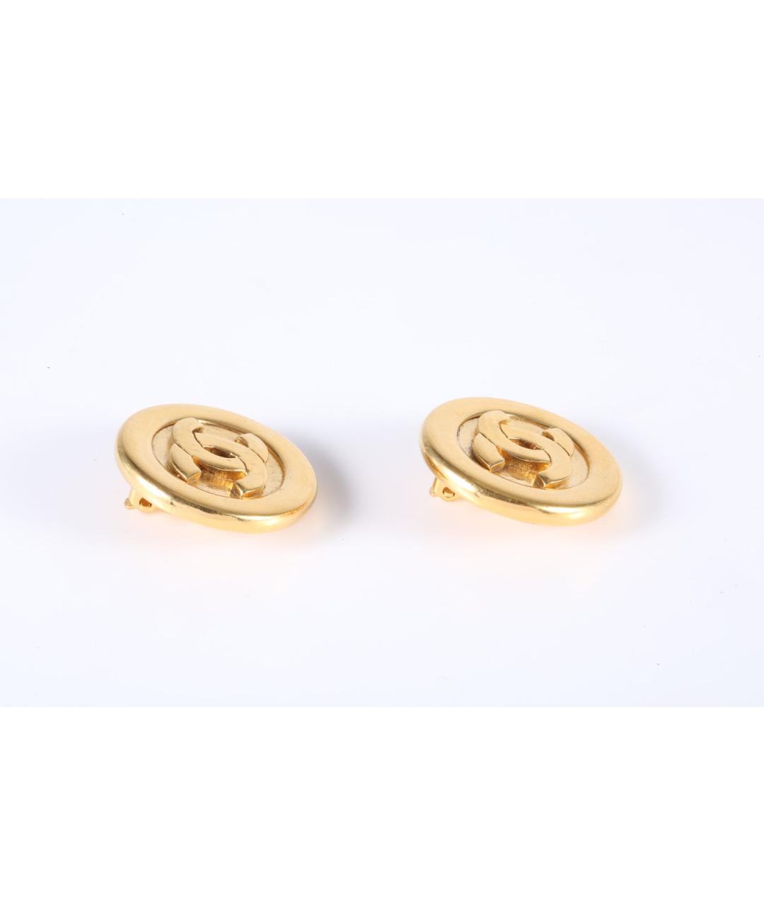 CHANEL Золотые металлические клипсы, фото 3