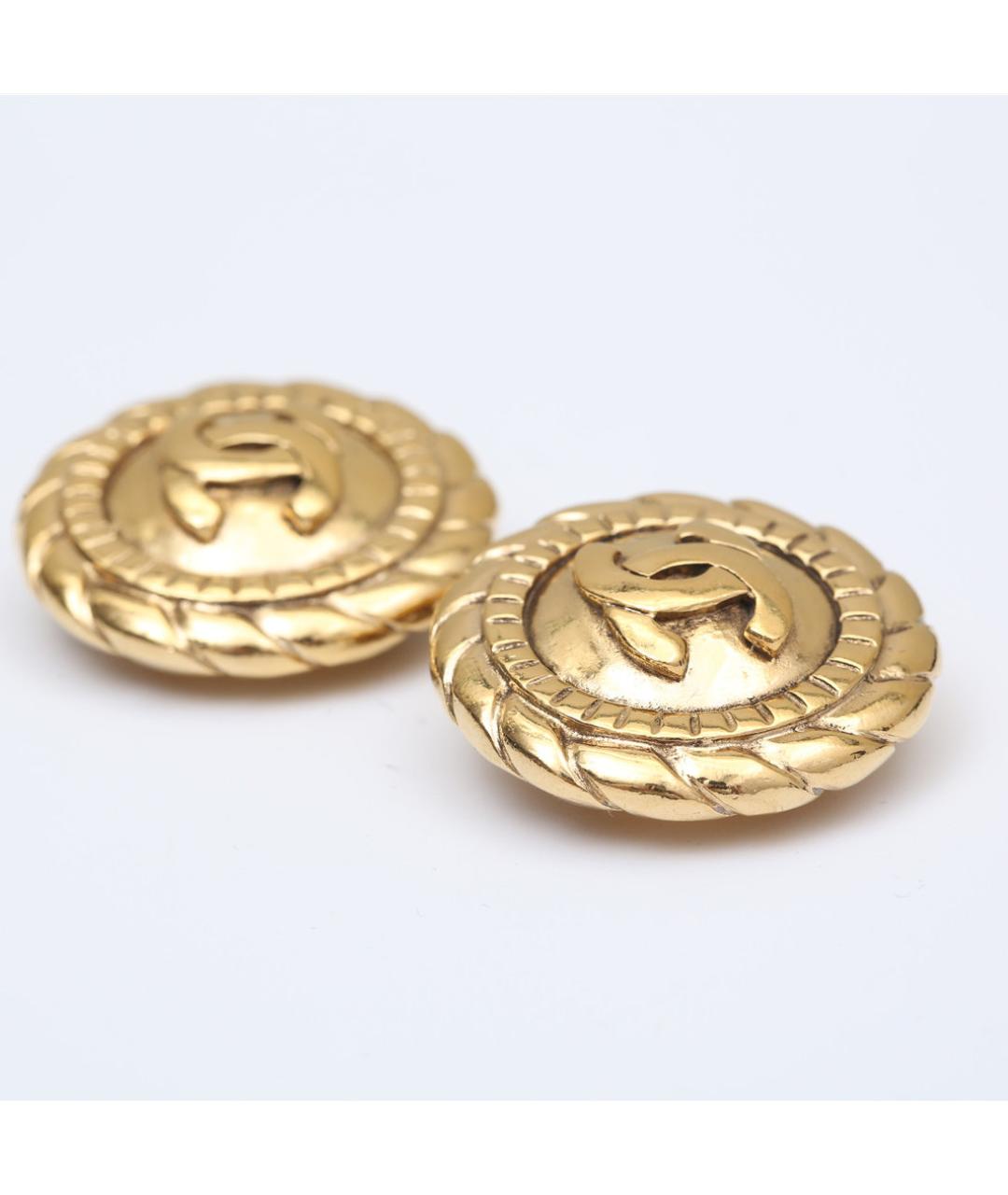 CHANEL Золотые металлические клипсы, фото 3