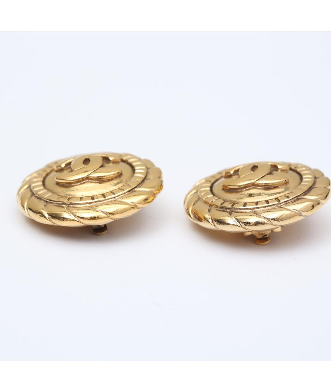 CHANEL Золотые металлические клипсы, фото 4