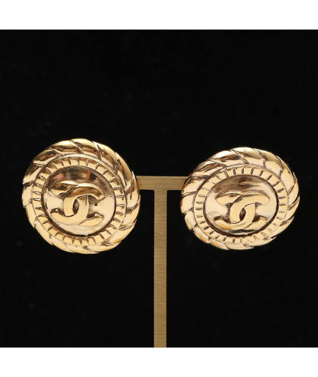 CHANEL Золотые металлические клипсы, фото 2