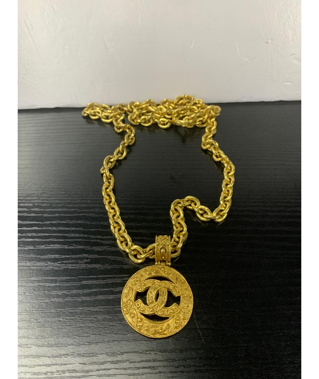 CHANEL Золотое металлическое колье, фото 7