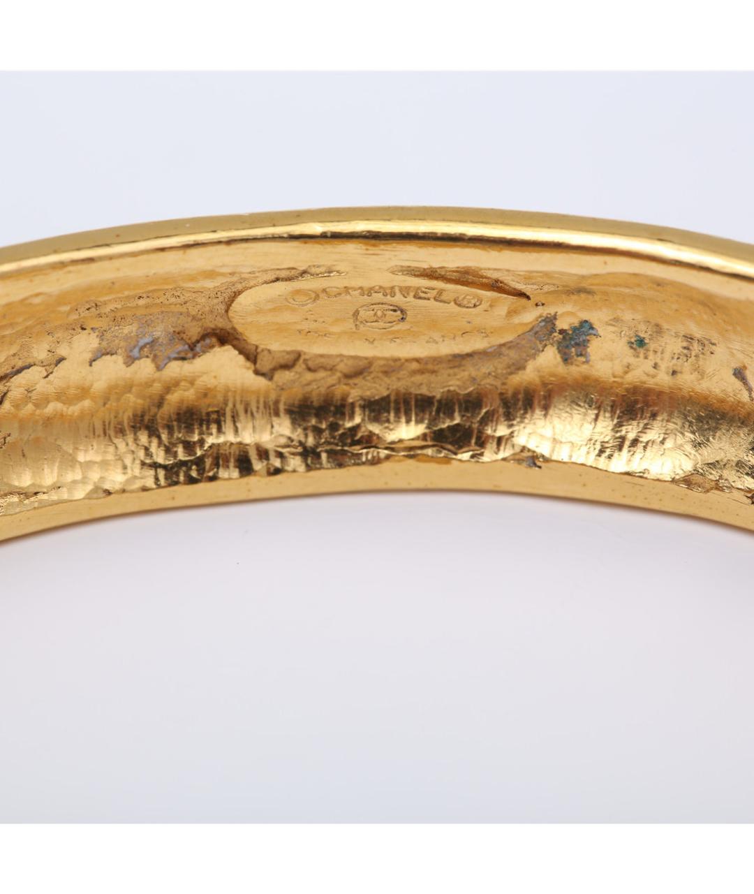 CHANEL Золотой металлический браслет, фото 4