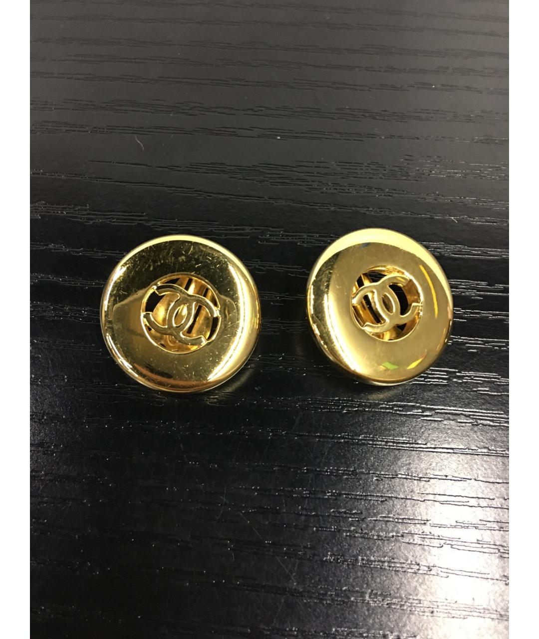 CHANEL Золотые металлические клипсы, фото 7