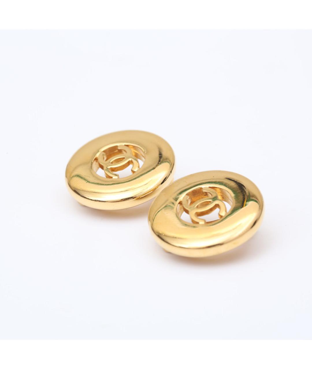 CHANEL Золотые металлические клипсы, фото 3