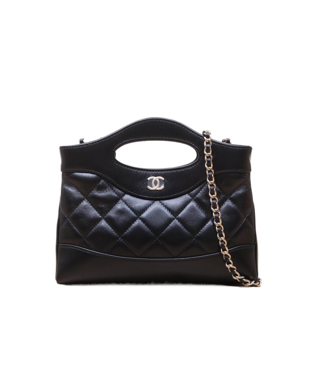 CHANEL Черная кожаная сумка с короткими ручками, фото 1