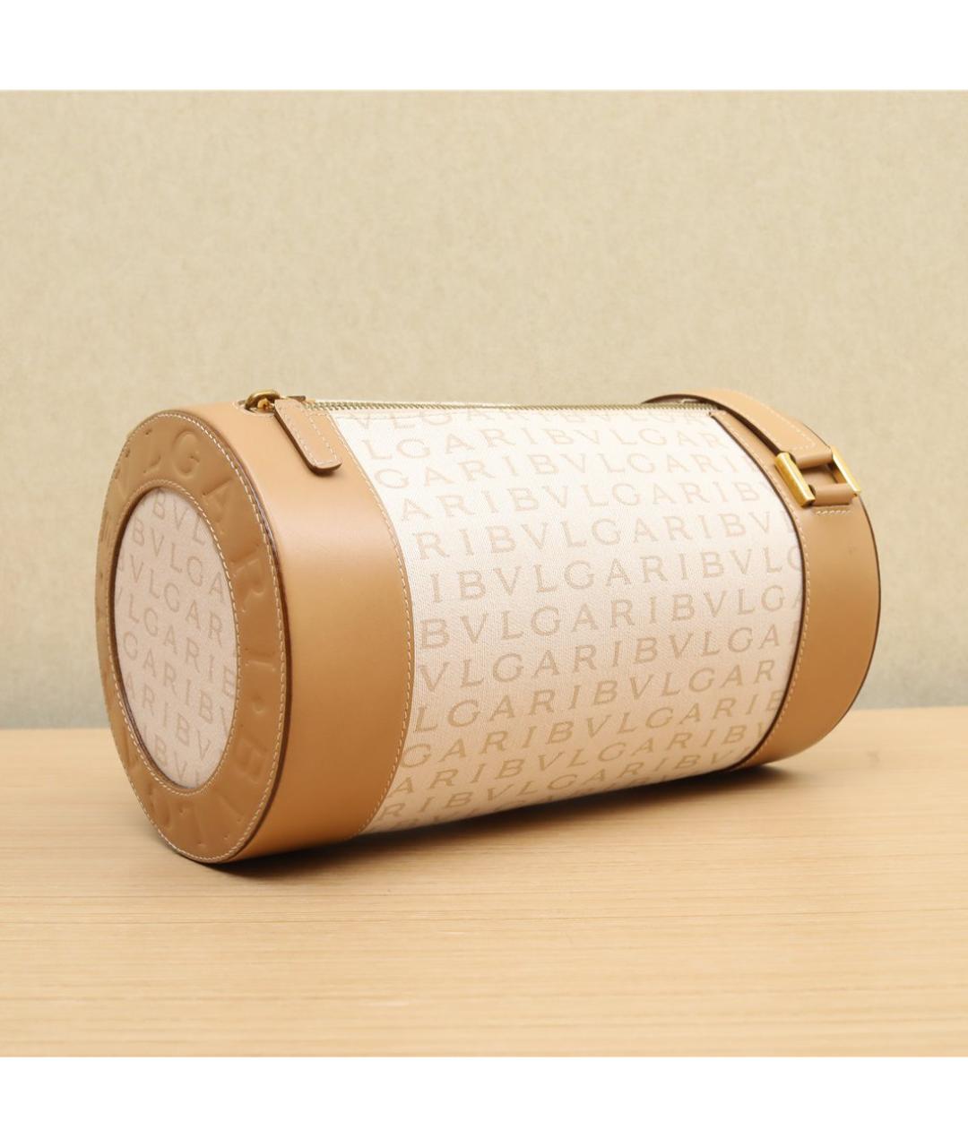 BVLGARI Коричневая кожаная сумка через плечо, фото 3