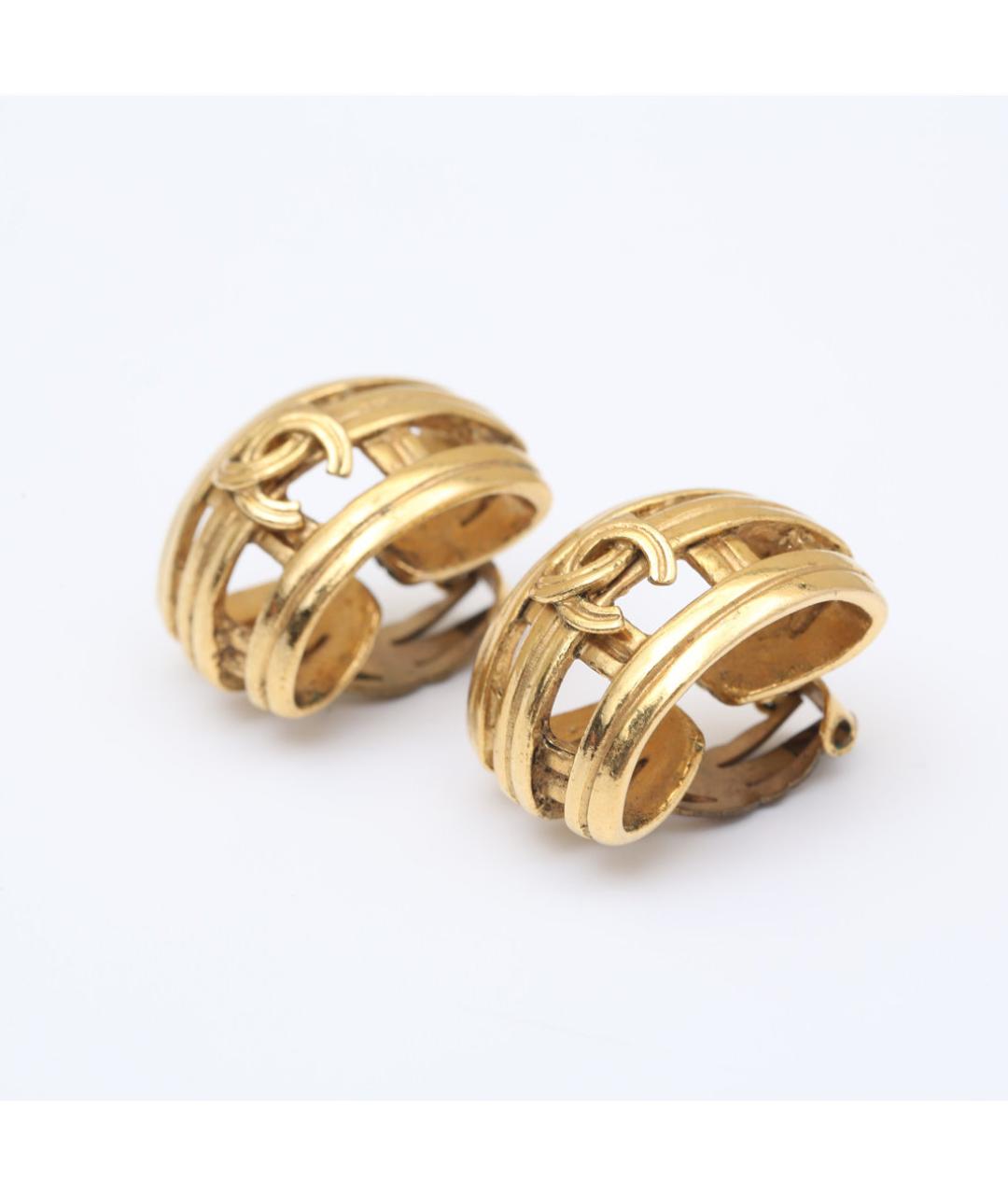 CHANEL Золотые металлические клипсы, фото 3