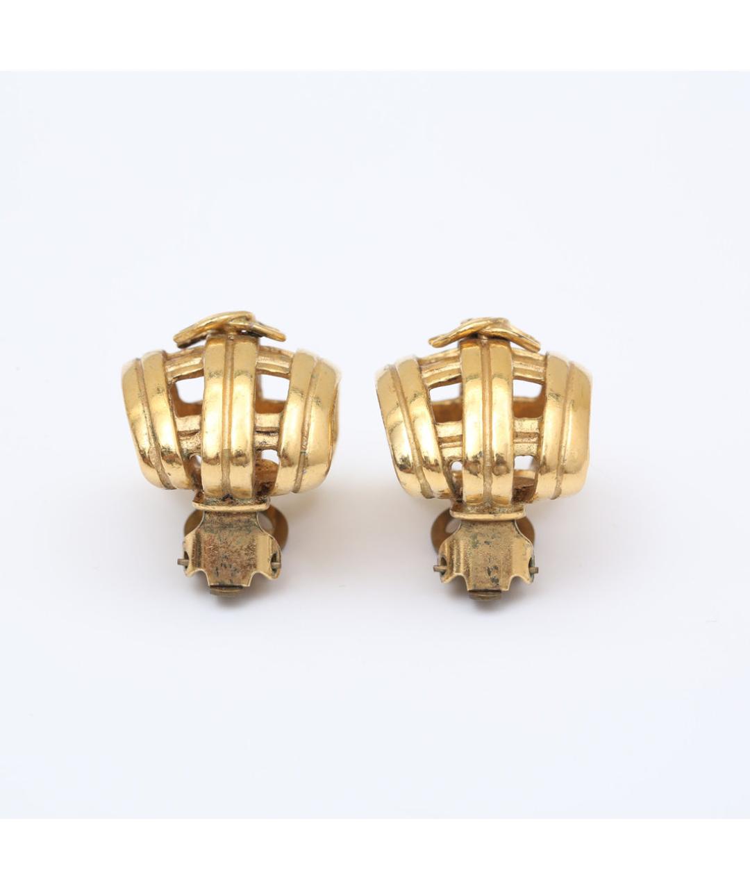 CHANEL Золотые металлические клипсы, фото 4