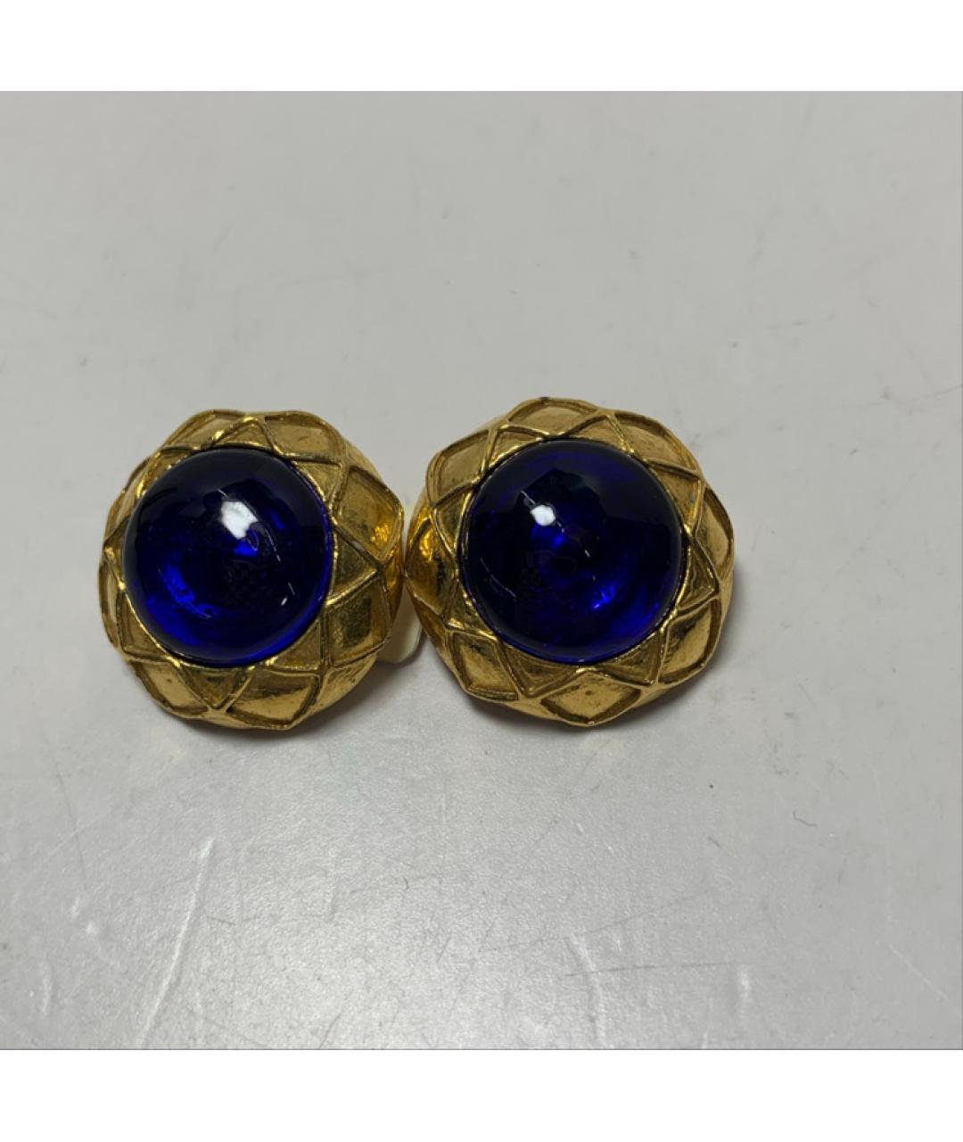 CHANEL Синие металлические клипсы, фото 7