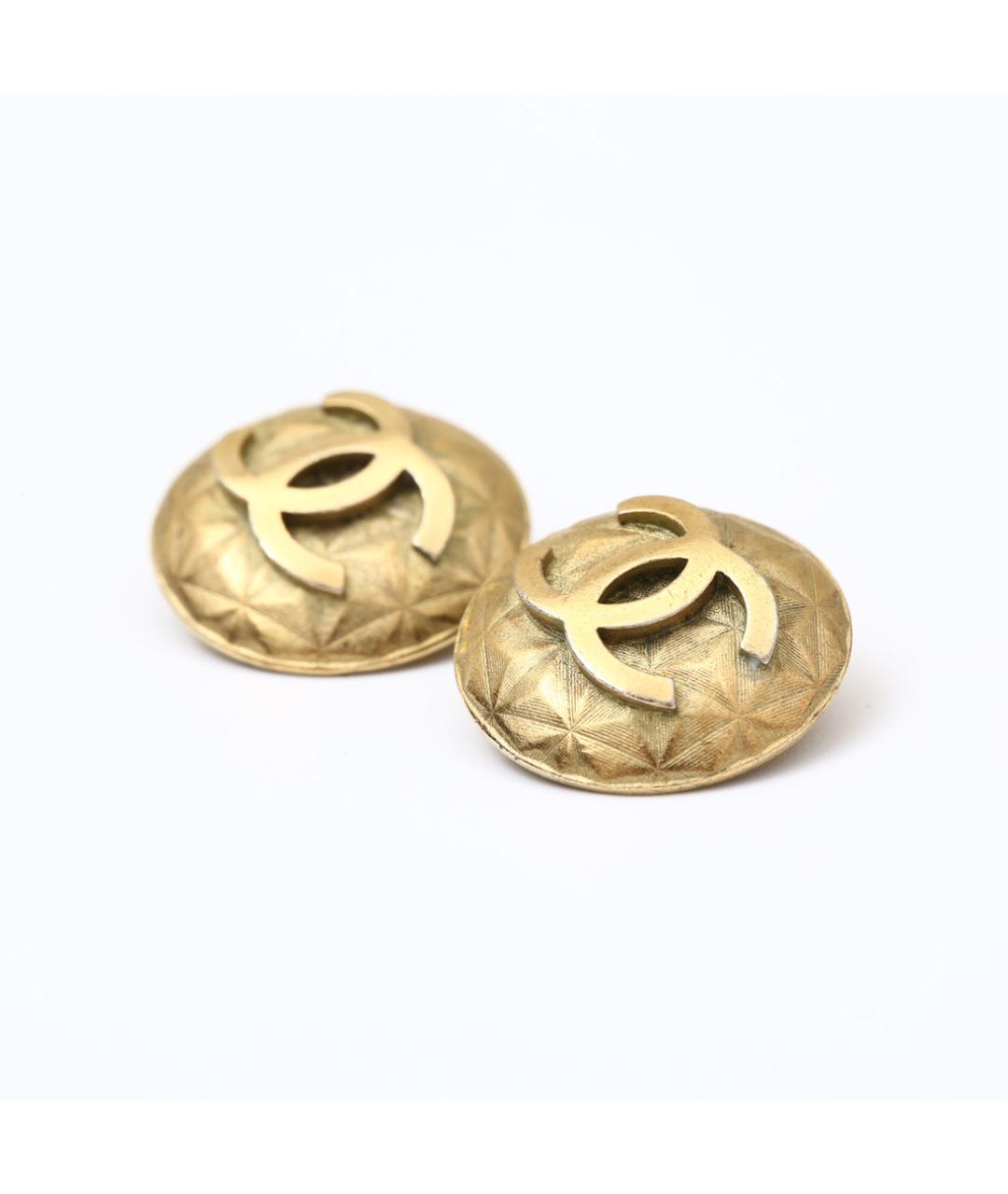 CHANEL Золотые металлические клипсы, фото 3