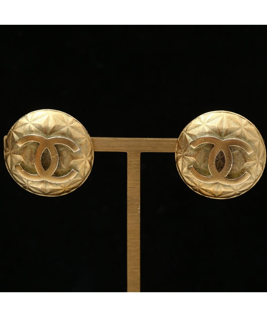 CHANEL Золотые металлические клипсы, фото 2