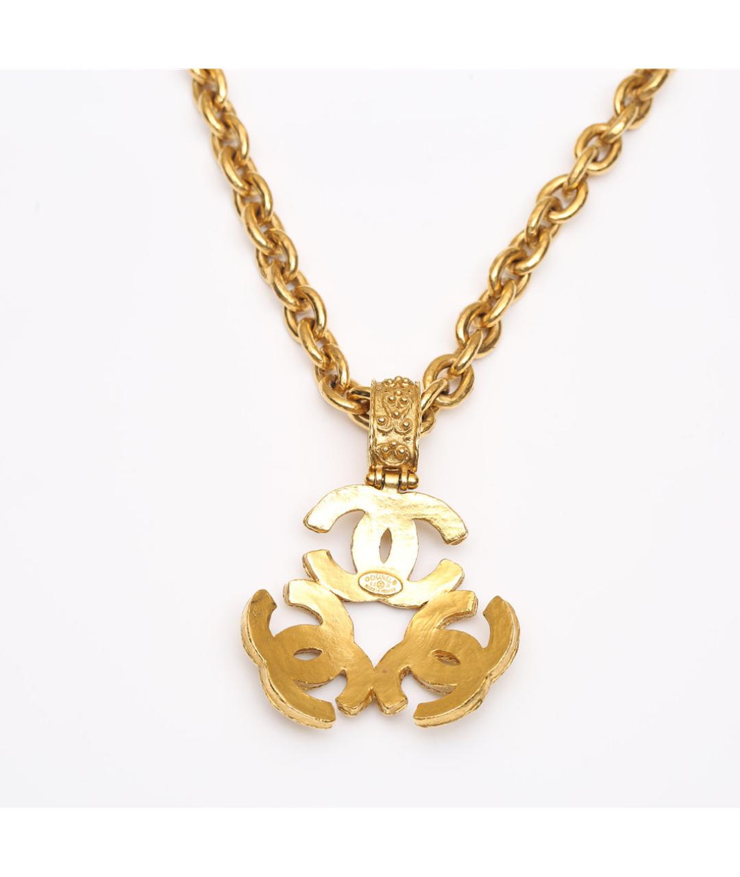 CHANEL Золотая металлическая подвеска, фото 4