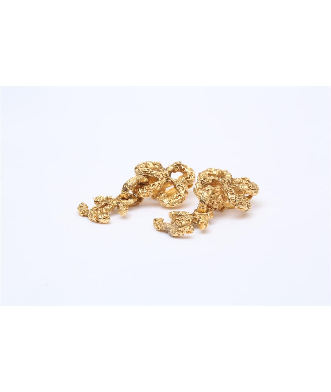 CHANEL Золотые металлические клипсы, фото 2