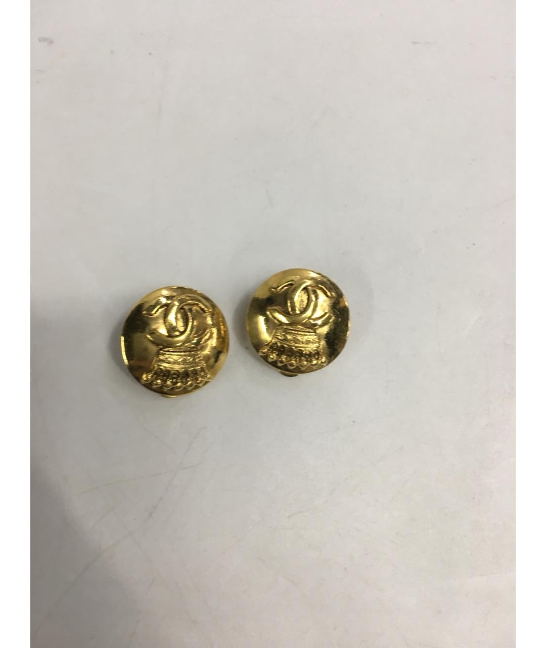 CHANEL Золотые металлические клипсы, фото 7