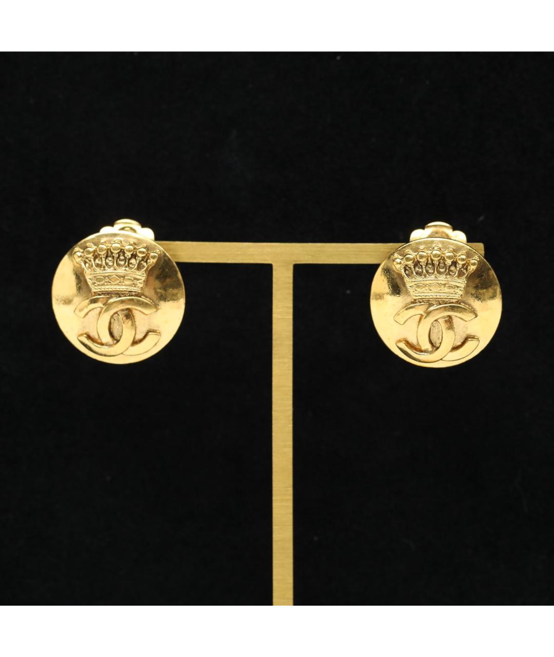 CHANEL Золотые металлические клипсы, фото 2