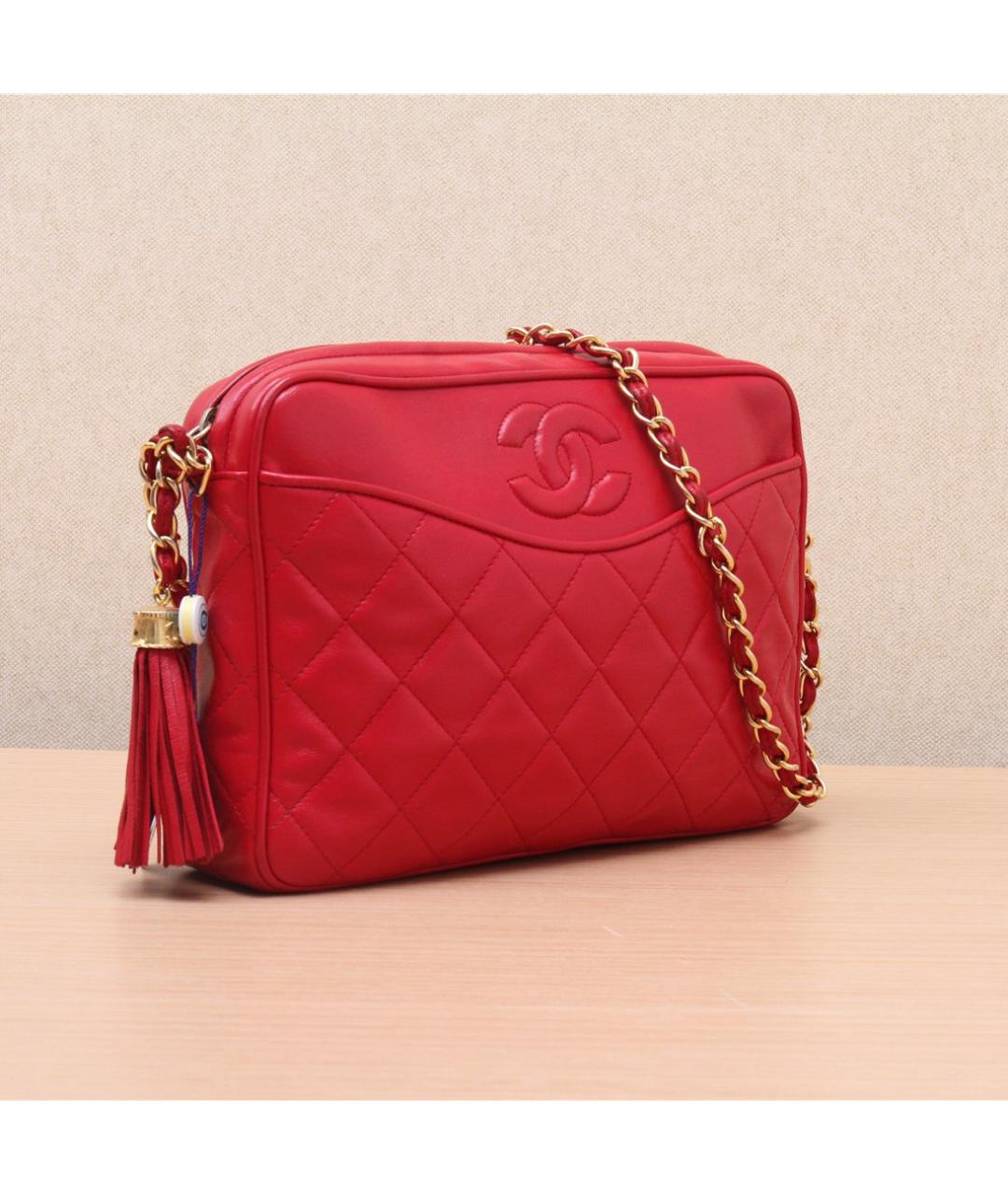 CHANEL Красная сумка через плечо, фото 3