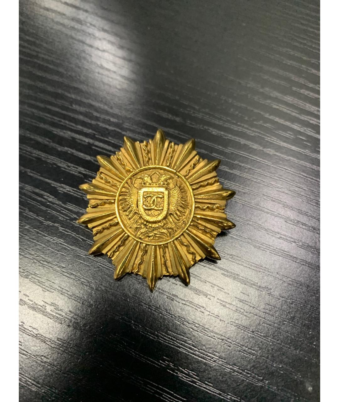 CHANEL Золотая металлическая булавка / брошь, фото 7