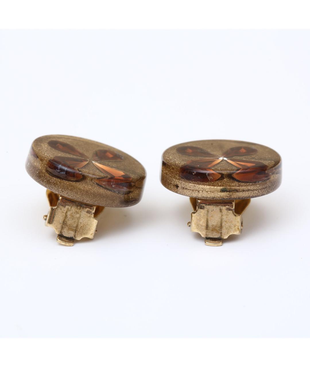 CHANEL Коричневые пластиковые клипсы, фото 4