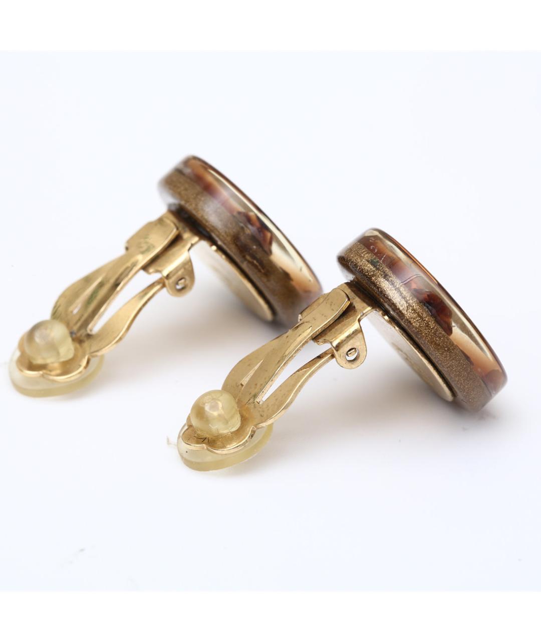 CHANEL Коричневые пластиковые клипсы, фото 5