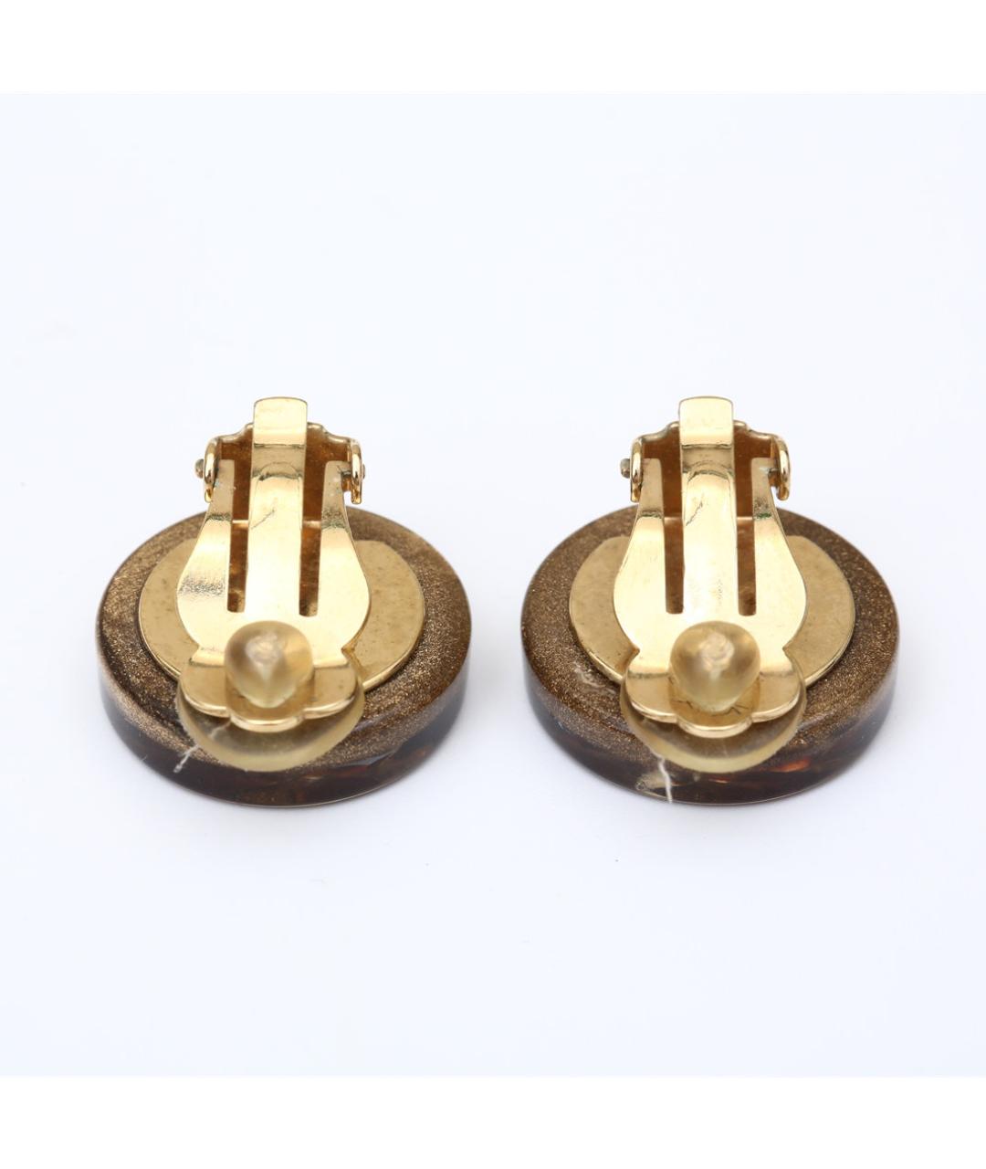 CHANEL Коричневые пластиковые клипсы, фото 6