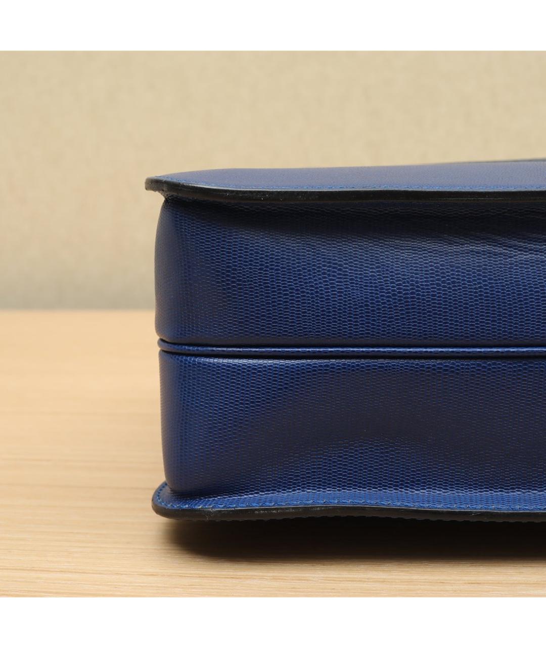 CELINE Синяя кожаная сумка с короткими ручками, фото 8