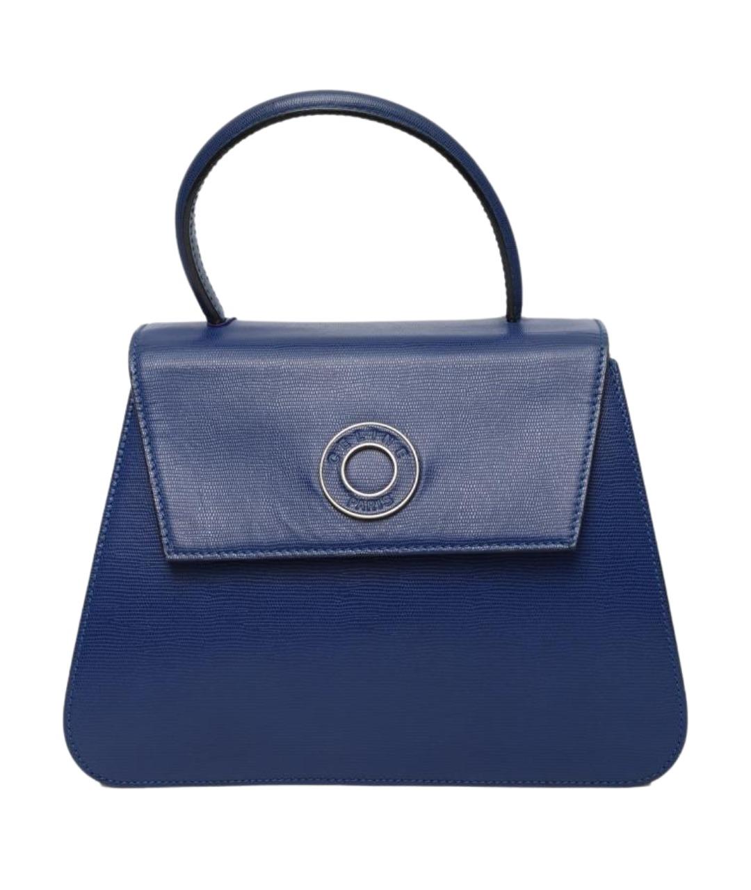 CELINE Синяя кожаная сумка с короткими ручками, фото 1